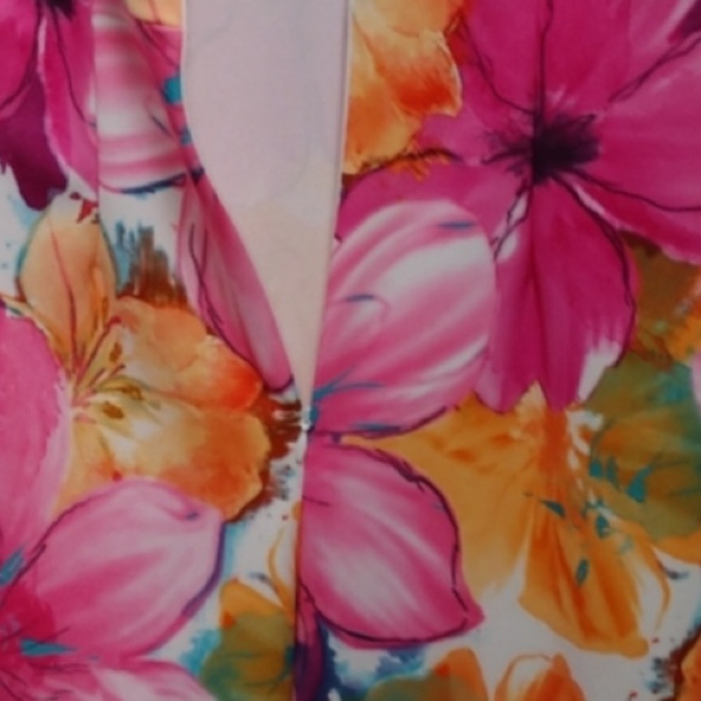 🔥REDUCED🔥Fuchsia Pink Floral Print Sleeveless Sheath Lined Dress - Picture 10 of 13